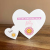 Mum Daisy Flowers Family Hearts 1 Big 1 Small Personalised Gift Acrylic Ornament