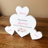 Grandma Pink Roses Family Hearts 3 Small Personalised Gift Acrylic Ornament