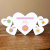 Mum Daisy Flowers Family Hearts 1 Big 4 Small Personalised Gift Acrylic Ornament