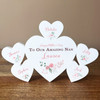Mother's Day Nan Floral Family Hearts 5 Small Personalised Gift Acrylic Ornament