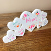 Mum Flowers Pretty Pink Family Hearts 6 Small Personalised Gift Acrylic Ornament