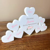 Grandma Pink Roses Family Hearts 7 Small Personalised Gift Acrylic Ornament