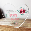 Granny Granddaughter Roses Clear Heart Shaped Personalised Gift Acrylic Ornament