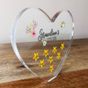 Grandma's Little Stars Clear Heart Shaped Personalised Gift Acrylic Ornament