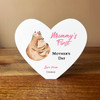 Bear Mum Baby 1st Mother's Day Heart Shaped Personalised Gift Acrylic Ornament
