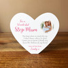Step Mum Thank You Photo Heart Shaped Personalised Gift Acrylic Block Ornament