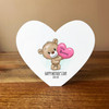Cute Teddy Bear Boy Heart Shaped Personalised Gift Acrylic Block Ornament