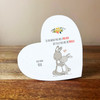 Hares Mum And Child Tilted Heart Personalised Gift Acrylic Block Ornament
