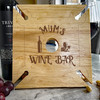 Mum's Wine Bar Personalised Gift Wooden 4 Wine Glass & Bottle Holder