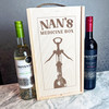 Nan's Medicine Box Wine Opener Personalised Rope Wooden Double Wine Bottle Box