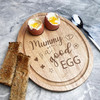 Mummy Is A Good Egg Personalised Gift Toast Soldiers Egg Shaped Breakfast Board