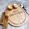 Mum's Funny Dippy Eggs Personalised Toast Soldiers Egg Shaped Breakfast Board