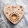 Sunflowers Aunt Personalised Gift Heart Shaped Breakfast Egg Holder Board