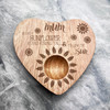 Sunflowers Mum Personalised Gift Heart Shaped Breakfast Egg Holder Board