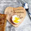 Morning Grandma Personalised Gift Heart Breakfast Egg Holder Board