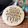 Best Cat Mum Ever Personalised Gift Round Wireless Desk Pad Phone Charger