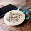 Proud Mother Personalised Gift Round Wireless Desk Pad Phone Charger