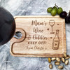 Mum's Wine & Nibbles Keep Off Personalised Gift Wine Holder Nibbles Serving Tray