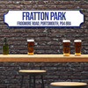 Portsmouth Fratton Park White & Royal Blue Stadium Any Text Football Club 3D Street Sign