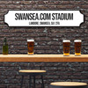 Swansea City White & Black Stadium Any Text Football Club 3D Train Street Sign