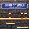 Cardiff City Cardiff City Stadium Blue & White Any Text Football Club 3D Train Street Sign