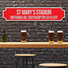 Southampton St Mary'S Stadium Red & White Any Text Football Club 3D Train Street Sign