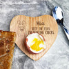 Angry Cat Easter Personalised Gift Heart Breakfast Egg Holder Board