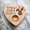 Happy Easter Bunny Flower Personalised Gift Heart Breakfast Egg Holder Board