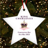 Watercolour Purple Crown King Charles Coronation Souvenir Star Hanging Ornament