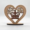 Heart Crown King Charles Coronation Souvenir Keepsake Engraved Personalised Gift