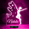 Stars Silhouette Of A Girl With A Ribbon Gymnastics LED Colour Night Light