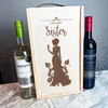 Pretty Lady In Dress Holding Drink Best Sister Double Two Bottle Wine Gift Box