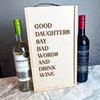 Funny Good Daughters  Wooden Rope Double Two Bottle Wine Gift Box
