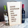 Funny Good Stepdads  Wooden Rope Double Two Bottle Wine Gift Box