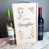 Pretty Hearts Swirl Frame Just For You Daughter Double Two Bottle Wine Gift Box