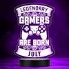 Video Gaming Legendary Gamers Birthday July Personalised Gift RGB Night Light