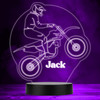 Sport Motorcyclist Silhouette Motorsport Fan Personalised Gift RGB Night Light