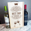 Dad Father's Day Deco Elegant Wine Glasses Personalised Two Bottle Wine Gift Box