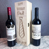 Enjoy Tie Design Happy Birthday Dad Personalised 1 Wine Bottle Gift Box