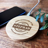 Best Stepdad Ever Father's Day Personalised Round Wireless Phone Charger Pad