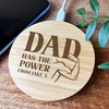 Dad Has The Power Gym Father's Day Personalised Round Wireless Phone Charger Pad