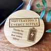 Energy Supply Battery Thank You Teacher Personalised Round Phone Charger Pad