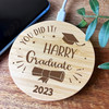 Graduation Hat & Scroll You Did It Graduate Personalised Round Phone Charger Pad