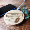 Stamp Energy Supply Battery Daddy Birthday Personalised Round Phone Charger Pad
