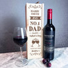 Dad Father's Day No 1 Glasses Cheers 1 Bottle Personalised Wine Gift Box