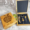 Apple Thank You Teacher School Leavers Personalised Wine Bottle Gift Box Set