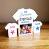 This Awesome Step Dad Belongs To 2 Small Football Shirt Photo Personalised Gift
