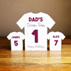 Dad's Dream Team Birthday Football Purple Shirt Family 2 Small Personalised Gift