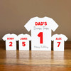 Dad's Dream Team Birthday Football Red Shirt Family 3 Small Personalised Gift