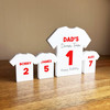 Dad's Dream Team Birthday Football Red Shirt Family 3 Small Personalised Gift